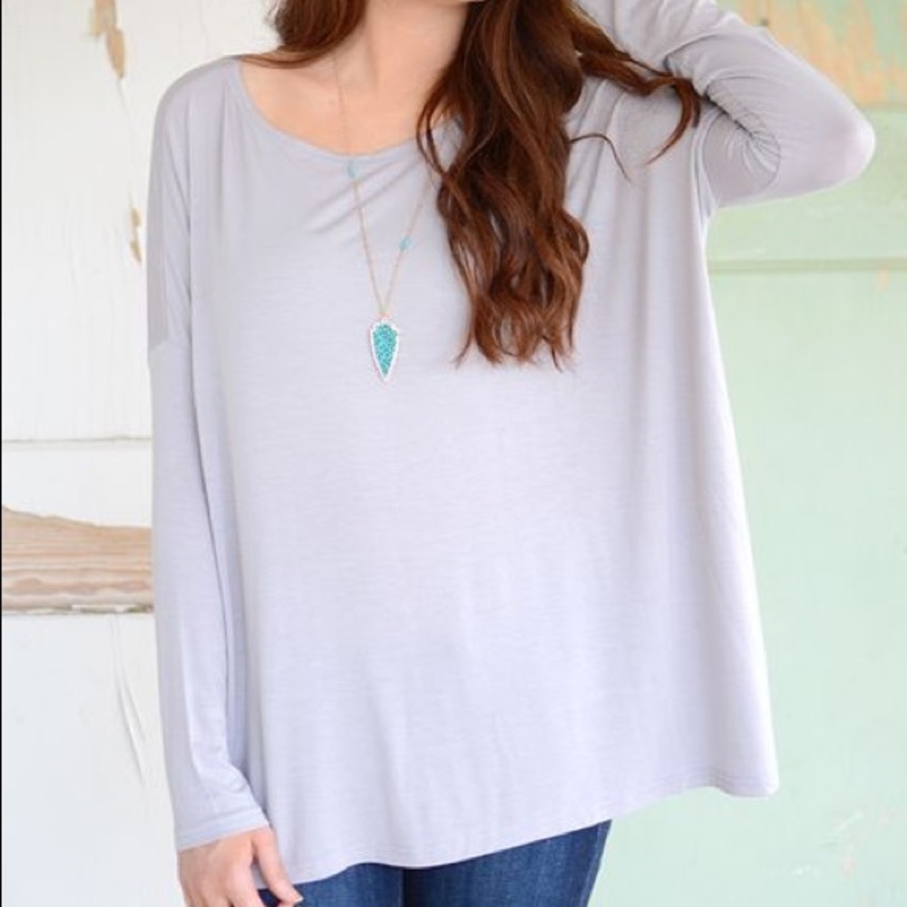 Piko Chelsea Grey Tunic Long Sleeve Tee Shirt